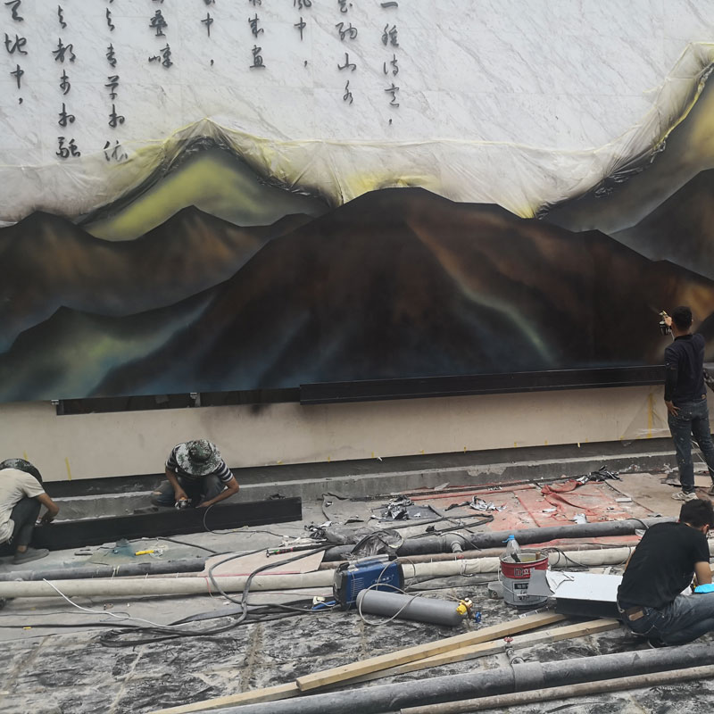 91视频污版网站园林景墙山水画